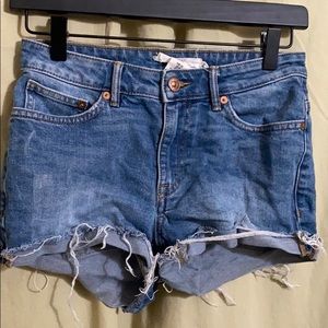 Ripped Denim Short Shorts